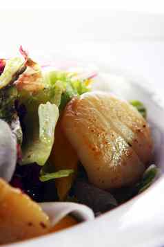 海鲜美食沙拉扇贝
