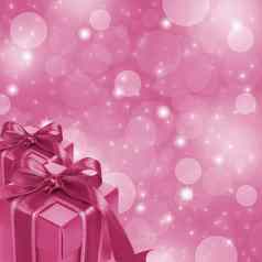 粉红色的礼物盒子摘要粉红色的闪闪发光的背景