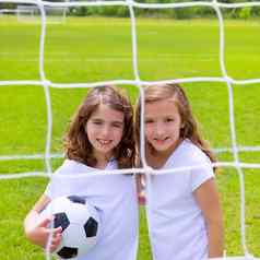 足球足球孩子女孩玩场