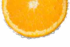 橙色片清晰的碳酸水泡沫背景