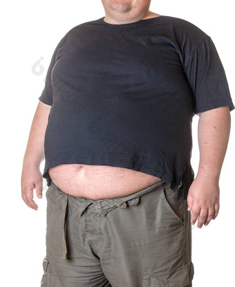 脂肪男人。大肚子