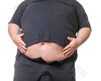 脂肪男人。大肚子