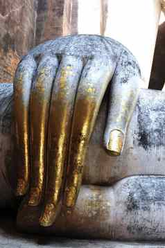 雕像巨大的佛的手历史公园素
