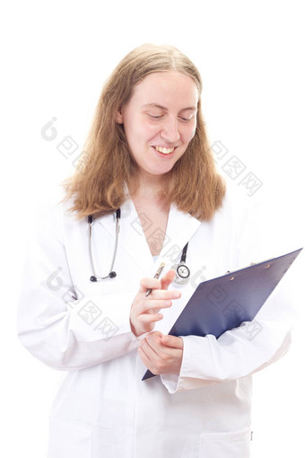 快乐女医生阅读病人文件