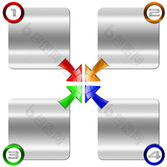 一步<strong>金属</strong>盒子彩色的<strong>箭头</strong>