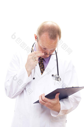 惊呆了医疗医生阅读病人文件