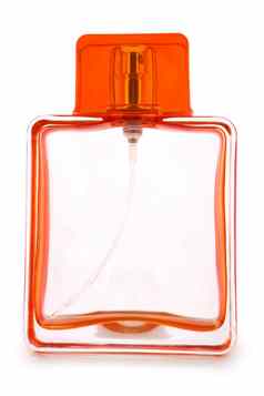 空橙色香水瓶孤立的