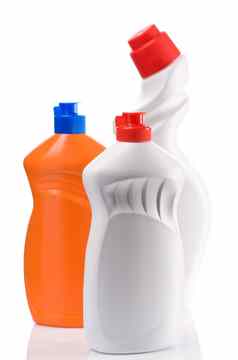 橙色白色瓶清洁