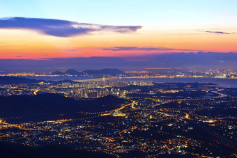 日落在香港香港平原区域山