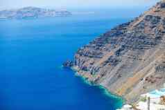 爱琴海海景观圣托里尼岛希腊