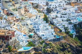 令人惊异的视图fira村岛圣托里尼岛希腊