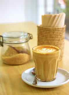 杯艺术拿铁卡布奇诺咖啡咖啡棕色（的）糖组织