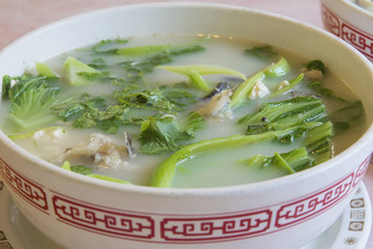 鱼头汤中国人蔬菜特写镜头