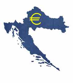 欧洲货币象征地图克罗地亚