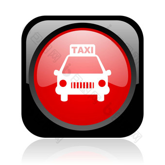 出租车黑色的红色的广场网络光滑的图标