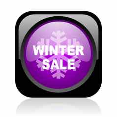 冬天出售黑色的紫罗兰色的广场网络光滑的图标