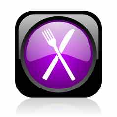 食物黑色的紫罗兰色的广场网络光滑的图标