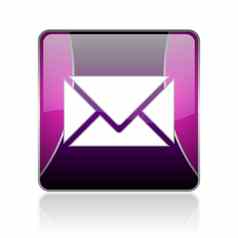 邮件紫罗兰色的广场网络光滑的图标
