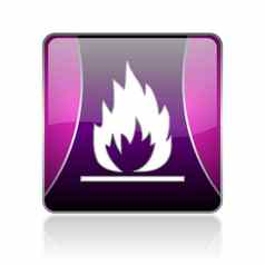 火焰紫罗兰色的广场网络光滑的图标