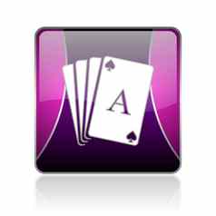 玩卡片紫罗兰色的广场网络光滑的图标