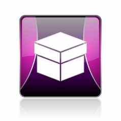 盒子紫罗兰色的广场网络光滑的图标