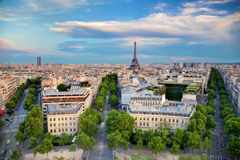 屋顶视图<strong>埃菲尔铁塔</strong>塔巴黎法国