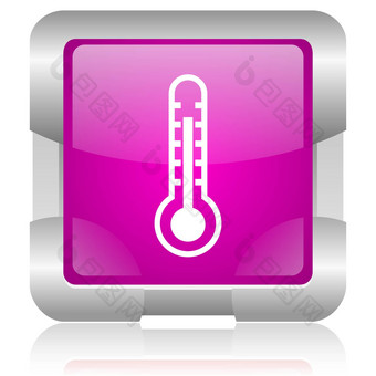 <strong>温度计</strong>粉红色的广场网络光滑的图标