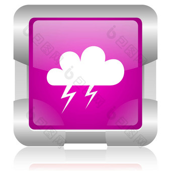 天气预测粉红色的广场网络光滑的图标