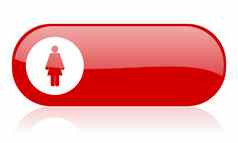 女人红色的网络光滑的图标