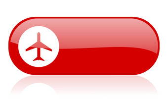 飞机红色的网络光滑的图标