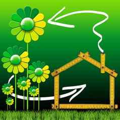 生态房子绿色花