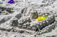 沙子城堡结构建海滨