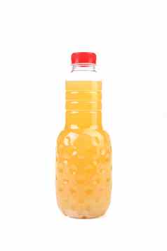 瓶菠萝汁孤立的白色