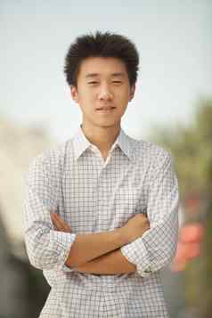肖像年轻的男人。nanluoguxiang北京中国