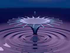 飞溅紫色的流体滴水皇冠