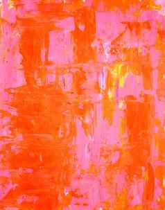 橙色粉红色的摘要艺术绘画