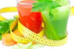 测量磁带玻璃芹菜汁玻璃胡萝卜汁