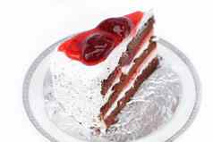 草莓蛋糕白色背景