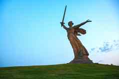 ”祖国电话!”纪念碑伏尔加格勒俄罗斯