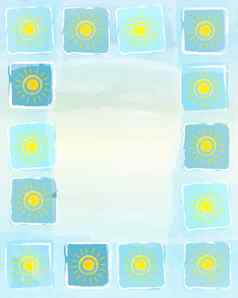 夏天框架背景黄色的太阳广场