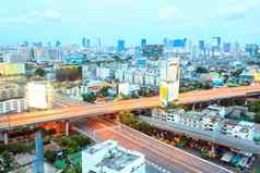 空中视图曼谷高速公路
