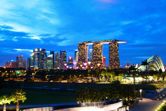 新加坡天际线晚上