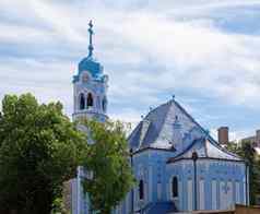 神圣的伊丽莎白的教堂蓝色的教堂
