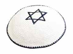 传统的犹太人头饰绣花明星大卫