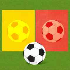 足球足球裁判卡片草背景