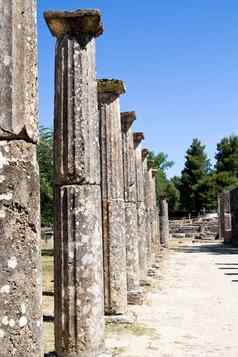 古老的列废墟奥林匹亚希腊