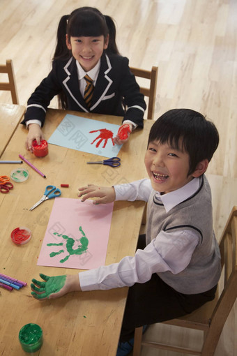 学校孩子们手指绘画艺术类北京