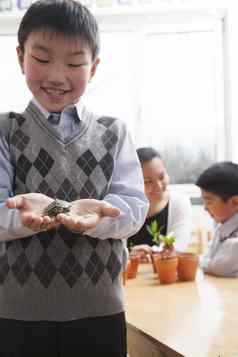 小学生持有乌龟手北京
