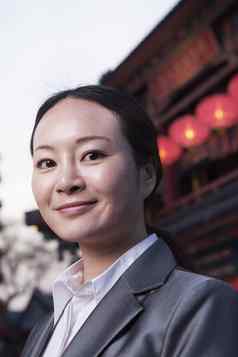 肖像女商人中国人体系结构背景
