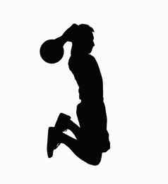 轮廓篮球球员跳球